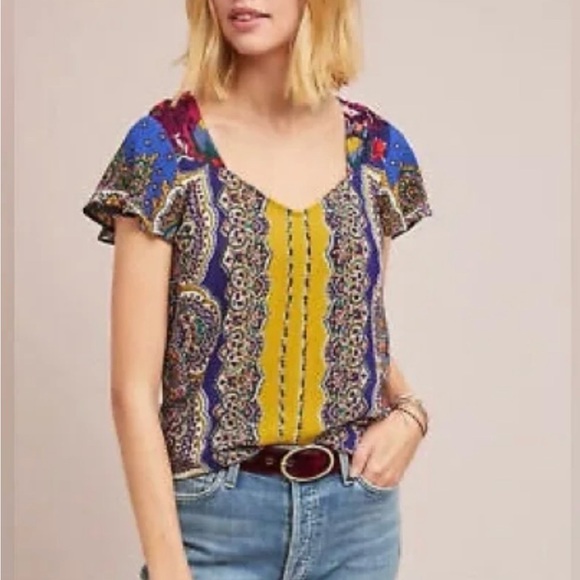 Anthropologie Moulinette Soeurs Teresita Blouse sz8 - Picture 2 of 6